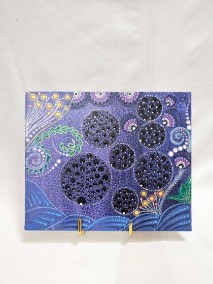 Deep Purple Cosmos Dot Art Canvas