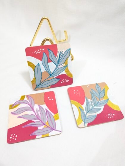 Abstract Leaf Coaster Set (Set of 3)